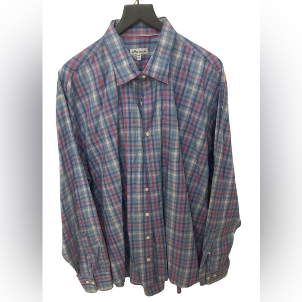 Peter Millar Multicolor Plaid Casual Button Down Shirt size XXL